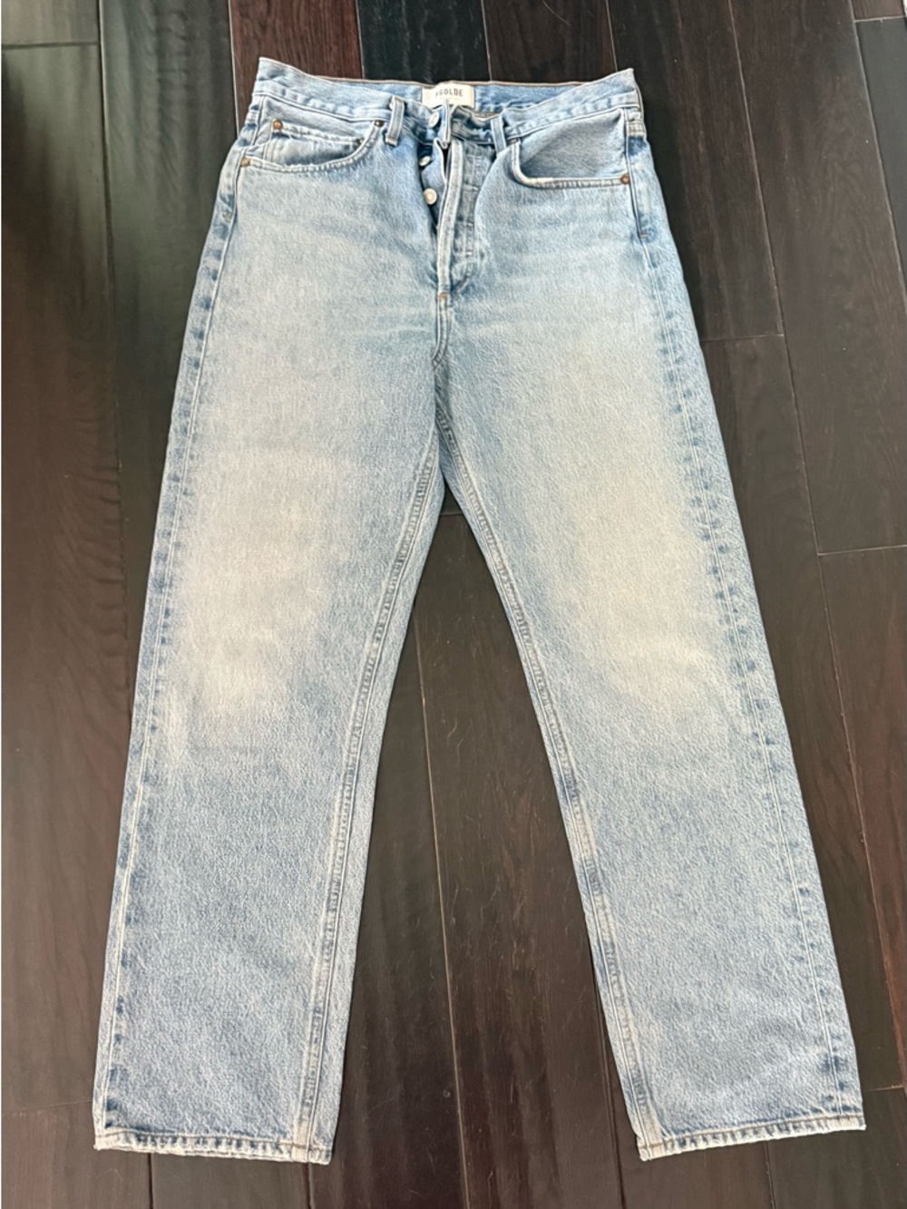 Agolde Straight-Leg Women's Jeans in Light Blue Wash